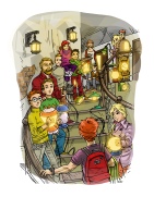 A lámpásember -childrens book illustration